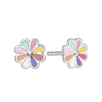 Aagaard Sterling sølv Ørestikker, Colourful flower